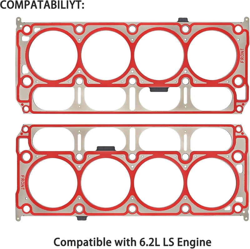 MLS Cylinder 5-Layer LS Engine Head Gasket Kit - 12688943 12659260 12622331 Fits Gen V LT1 LT2 L86 L87 V8 Engines 6.2L Chevrolet GMC 2014-2023 - 2PCS Set