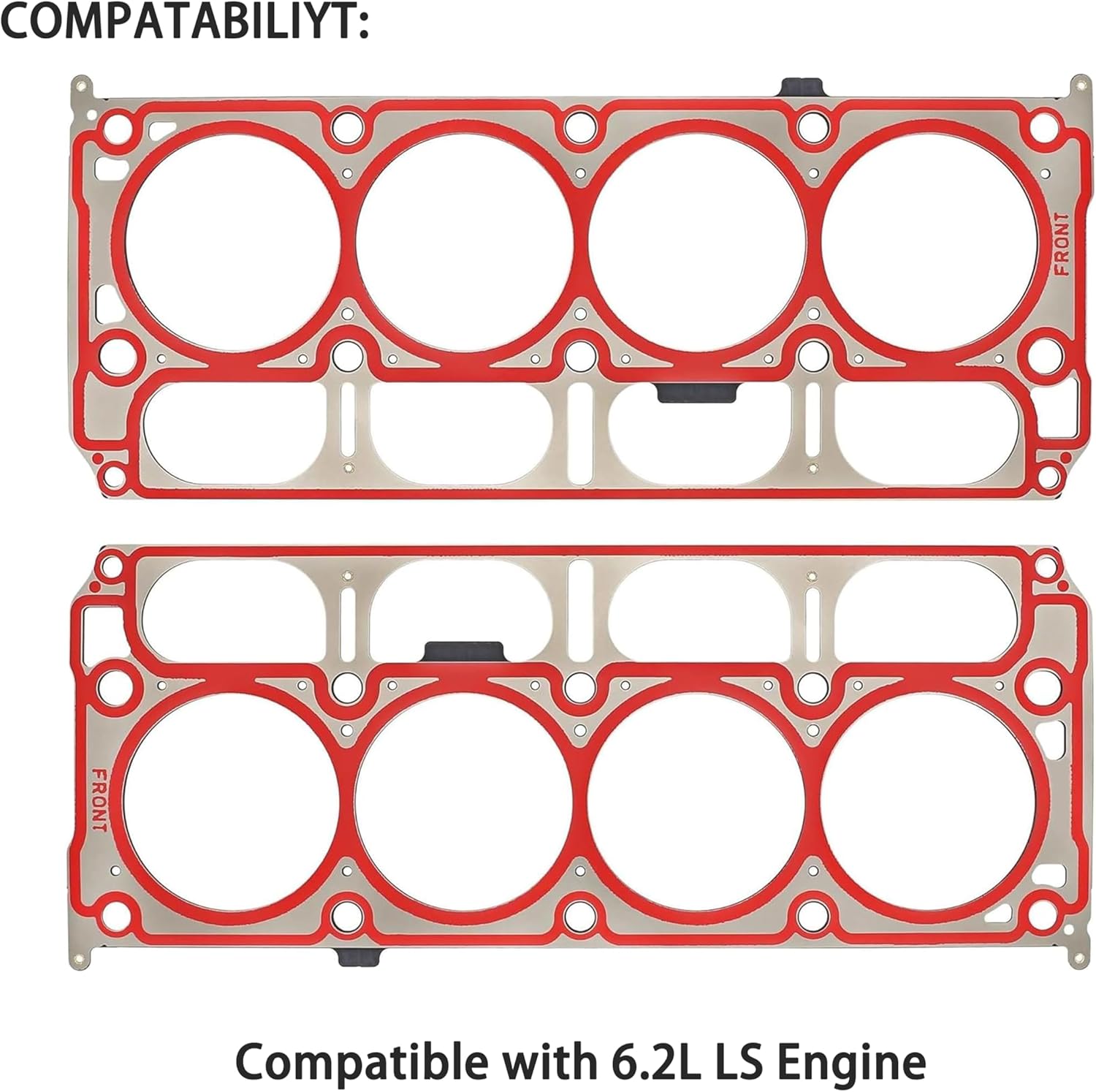 MLS Cylinder 5-Layer LS Engine Head Gasket Kit - 12688943 12659260 12622331 Fits Gen V LT1 LT2 L86 L87 V8 Engines 6.2L Chevrolet GMC 2014-2023 - 2PCS Set