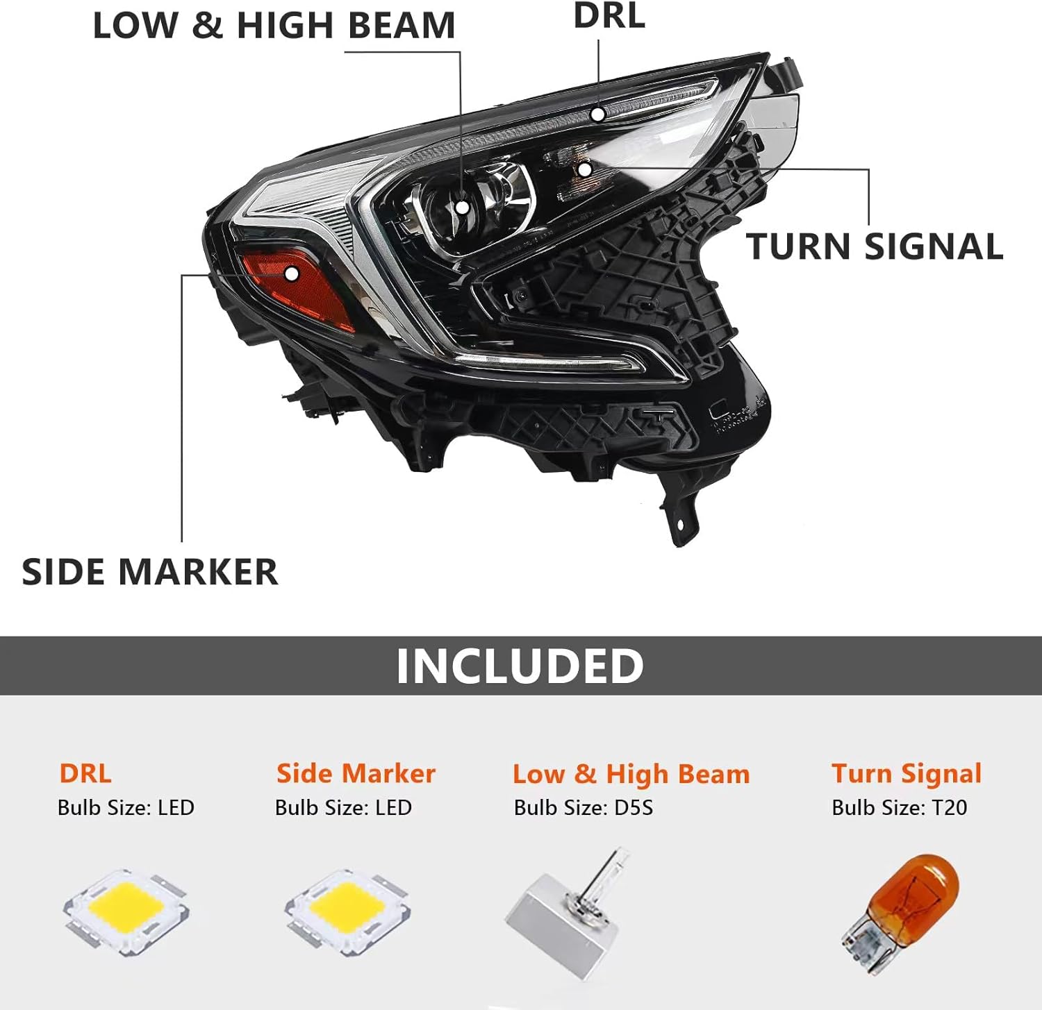 GM Headlamp Assembly, Front 84815559 GM2503476 86541978